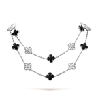 CLOVER 20 MOTIFS ONYX DIAMOND SILVER