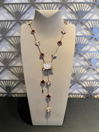 CLOVER 20 MOTIFS LASER CARNELIAN NECKLACE