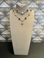 CLOVER 20 MOTIFS LASER CARNELIAN NECKLACE