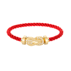CHANCE LARGE 8 FIGURE BUCKLE HALF DIAMOND BRACELET GOLD
