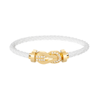 CHANCE LARGE 8 FIGURE BUCKLE HALF DIAMOND BRACELET GOLD