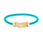 CHANCE LARGE 8 FIGURE BUCKLE HALF DIAMOND BRACELET GOLD