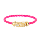 CHANCE LARGE 8 FIGURE BUCKLE HALF DIAMOND BRACELET GOLD