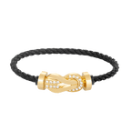 CHANCE LARGE 8 FIGURE BUCKLE HALF DIAMOND BRACELET GOLD