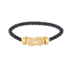 CHANCE LARGE 8 FIGURE BUCKLE HALF DIAMOND BRACELET GOLD