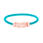 CHANCE LARGE 8 FIGURE BUCKLE HALF DIAMOND BRACELET ROSE GOLD