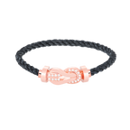 CHANCE LARGE 8 FIGURE BUCKLE HALF DIAMOND BRACELET ROSE GOLD