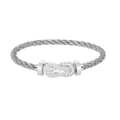 CHANCE LARGE 8 FIGURE BUCKLE HALF DIAMOND BRACELET SILVER