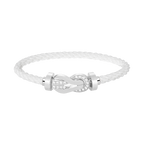 CHANCE LARGE 8 FIGURE BUCKLE HALF DIAMOND BRACELET SILVER