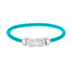 CHANCE LARGE 8 FIGURE BUCKLE HALF DIAMOND BRACELET SILVER