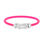 CHANCE LARGE 8 FIGURE BUCKLE HALF DIAMOND BRACELET SILVER
