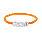 CHANCE LARGE 8 FIGURE BUCKLE HALF DIAMOND BRACELET SILVER