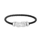 CHANCE LARGE 8 FIGURE BUCKLE HALF DIAMOND BRACELET SILVER