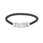 CHANCE LARGE 8 FIGURE BUCKLE HALF DIAMOND BRACELET SILVER