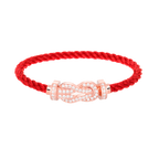 CHANCE LARGE 8 FIGURE BUCKLE FULL DIAMOND BRACELET ROSE GOLD