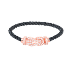CHANCE LARGE 8 FIGURE BUCKLE FULL DIAMOND BRACELET ROSE GOLD
