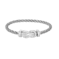 CHANCE LARGE 8 FIGURE BUCKLE FULL DIAMOND BRACELET SILVER