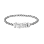 CHANCE LARGE 8 FIGURE BUCKLE FULL DIAMOND BRACELET SILVER