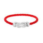 CHANCE LARGE 8 FIGURE BUCKLE FULL DIAMOND BRACELET SILVER
