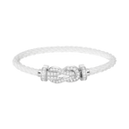 CHANCE LARGE 8 FIGURE BUCKLE FULL DIAMOND BRACELET SILVER