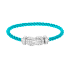 CHANCE LARGE 8 FIGURE BUCKLE FULL DIAMOND BRACELET SILVER