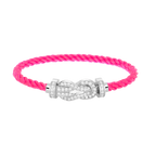 CHANCE LARGE 8 FIGURE BUCKLE FULL DIAMOND BRACELET SILVER