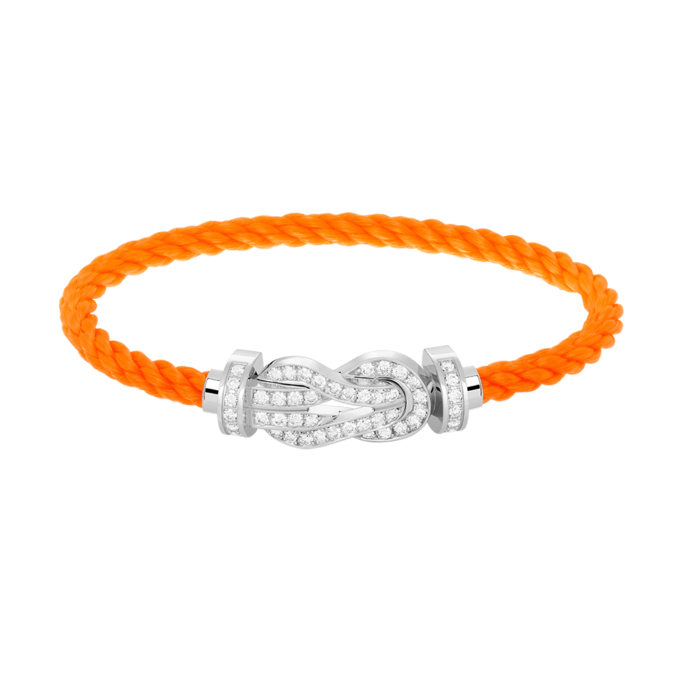 CHANCE LARGE 8 FIGURE BUCKLE FULL DIAMOND BRACELET SILVER