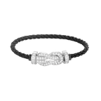 CHANCE LARGE 8 FIGURE BUCKLE FULL DIAMOND BRACELET SILVER