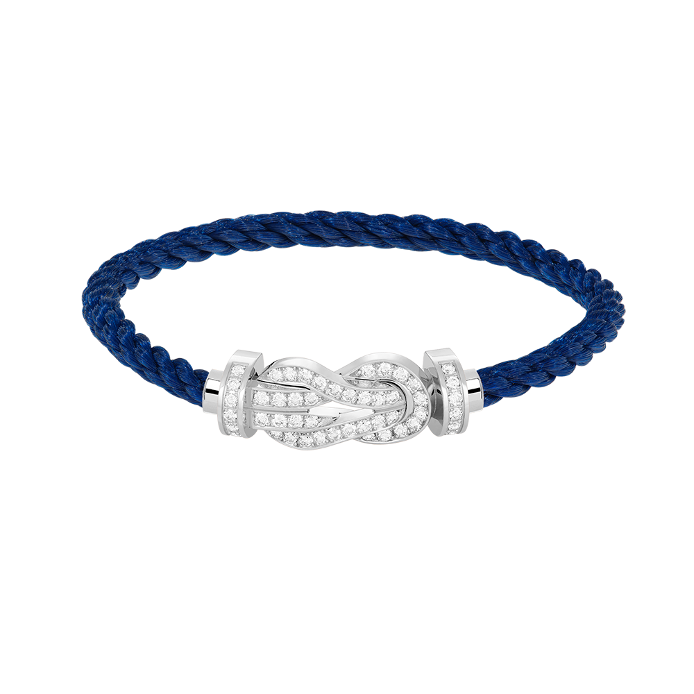 CHANCE LARGE 8 FIGURE BUCKLE FULL DIAMOND BRACELET SILVER