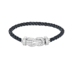 CHANCE LARGE 8 FIGURE BUCKLE FULL DIAMOND BRACELET SILVER
