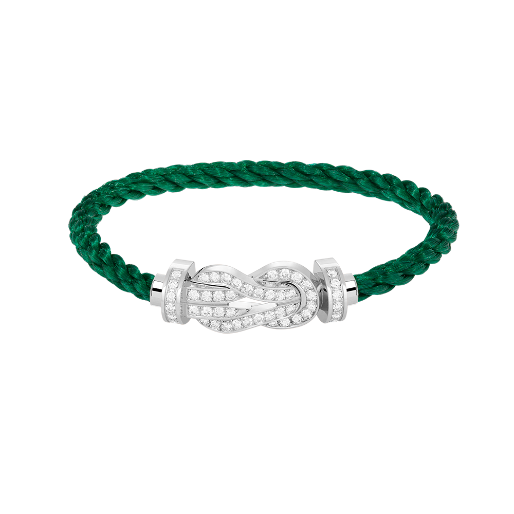 CHANCE LARGE 8 FIGURE BUCKLE FULL DIAMOND BRACELET SILVER