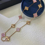 CLOVER 10 MOTIFS  LASER PINK MOP NECKLACE
