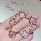 CLOVER 5 MOTIF ROCK CRYSTAL BRACELET