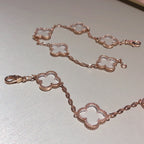 CLOVER 5 MOTIF ROCK CRYSTAL BRACELET