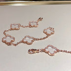 CLOVER 5 MOTIF ROCK CRYSTAL BRACELET