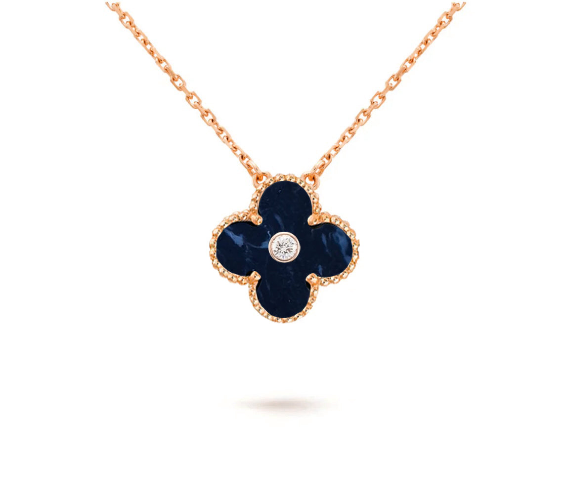 CLOVER 15MM DIAMOND SINGLE FLOWER NECKLACE COLLECTION