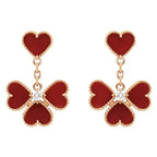 SWEET CLOVER CARNELIAN EARRINGS