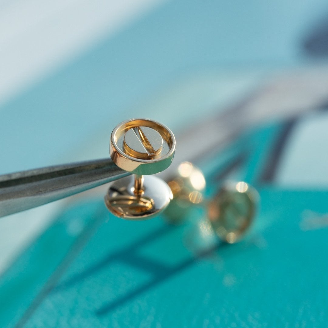 LOVE EARRINGS PINK GOLD 10MM
