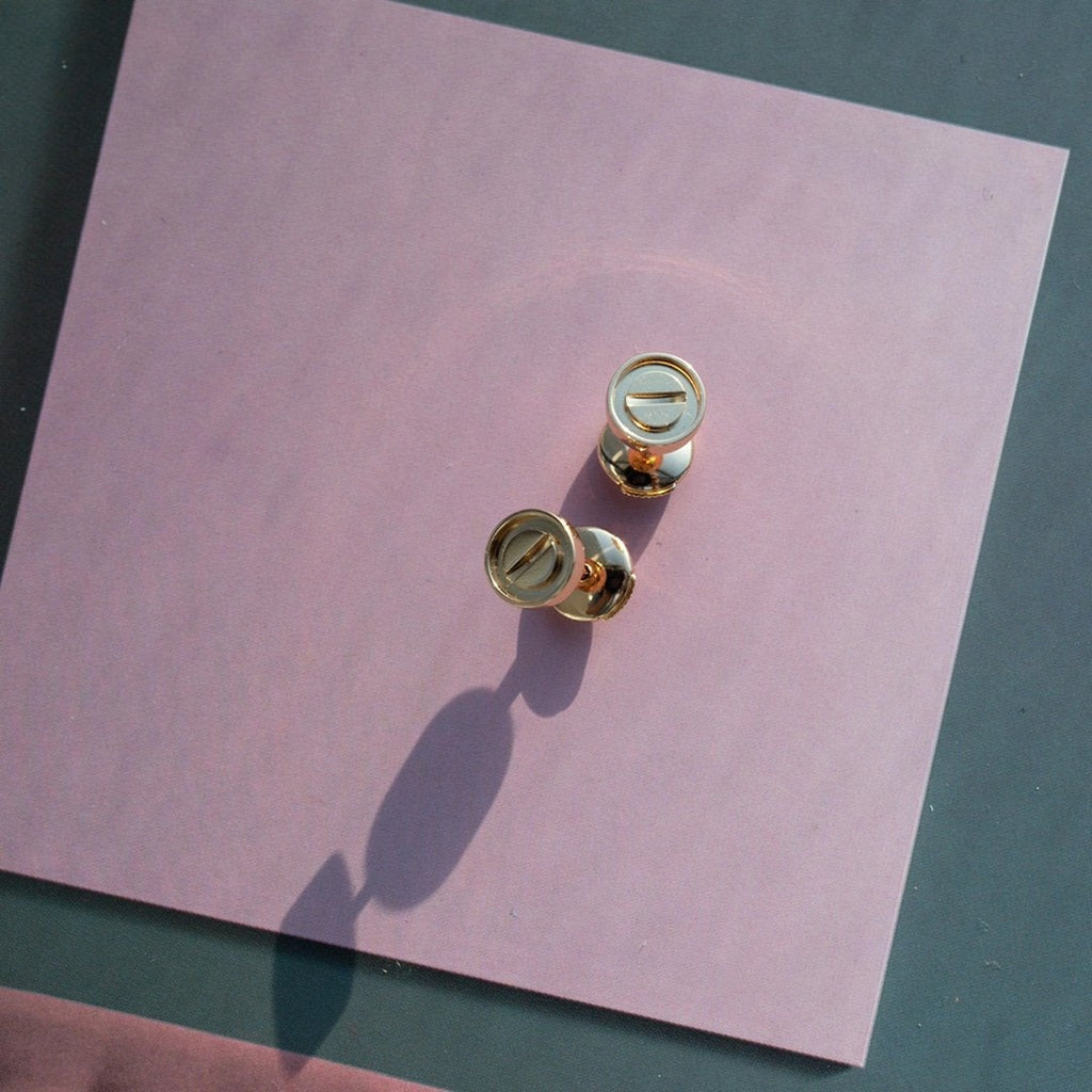 LOVE EARRINGS PINK GOLD 10MM