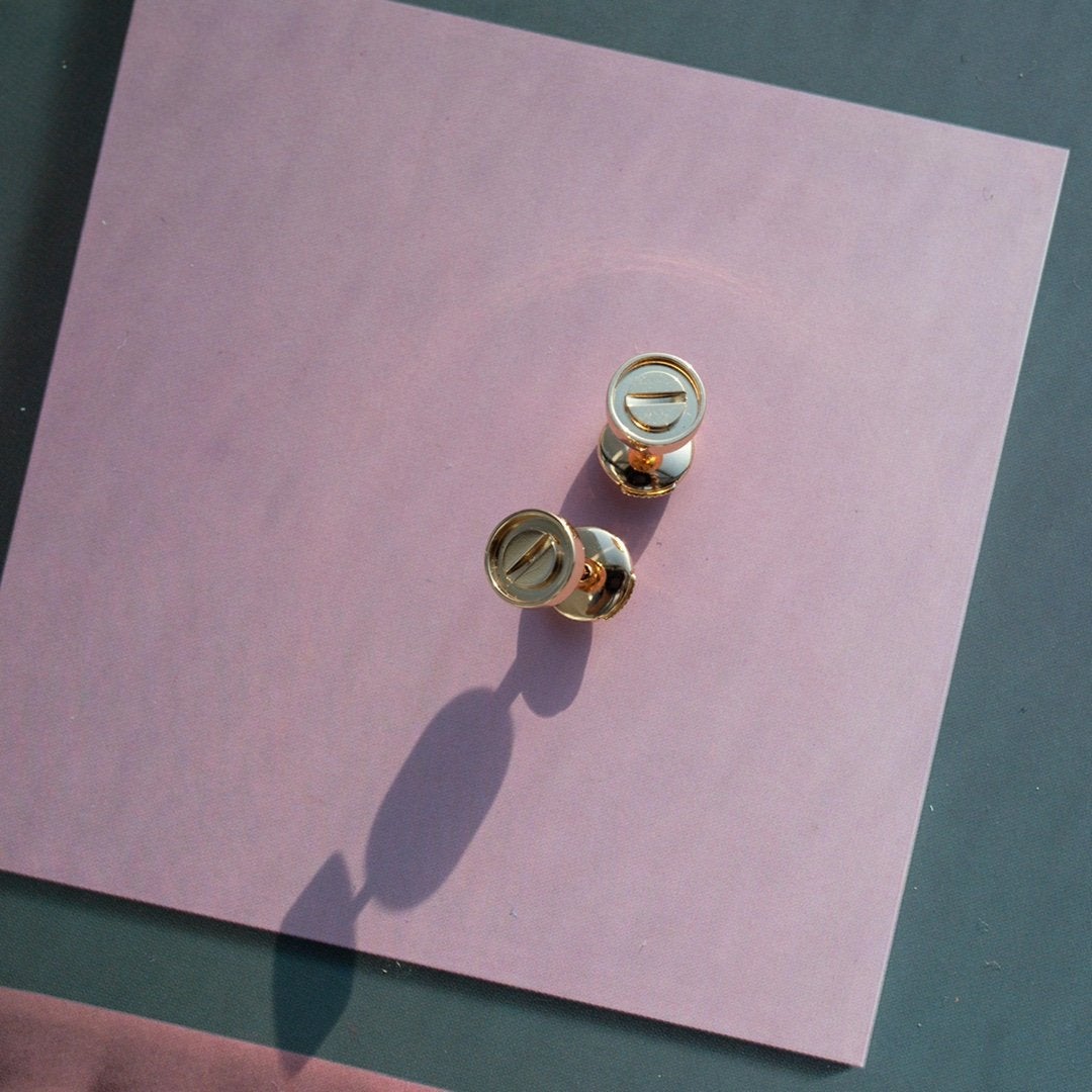 LOVE EARRINGS PINK GOLD 10MM