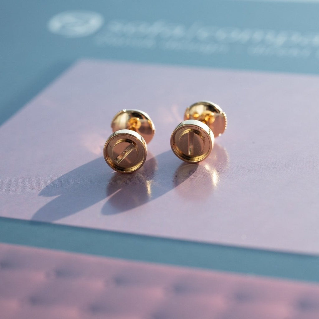 LOVE EARRINGS PINK GOLD 10MM
