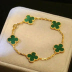 CLOVER 5 MOTIF MALACHITE BRACELET COLLECTION