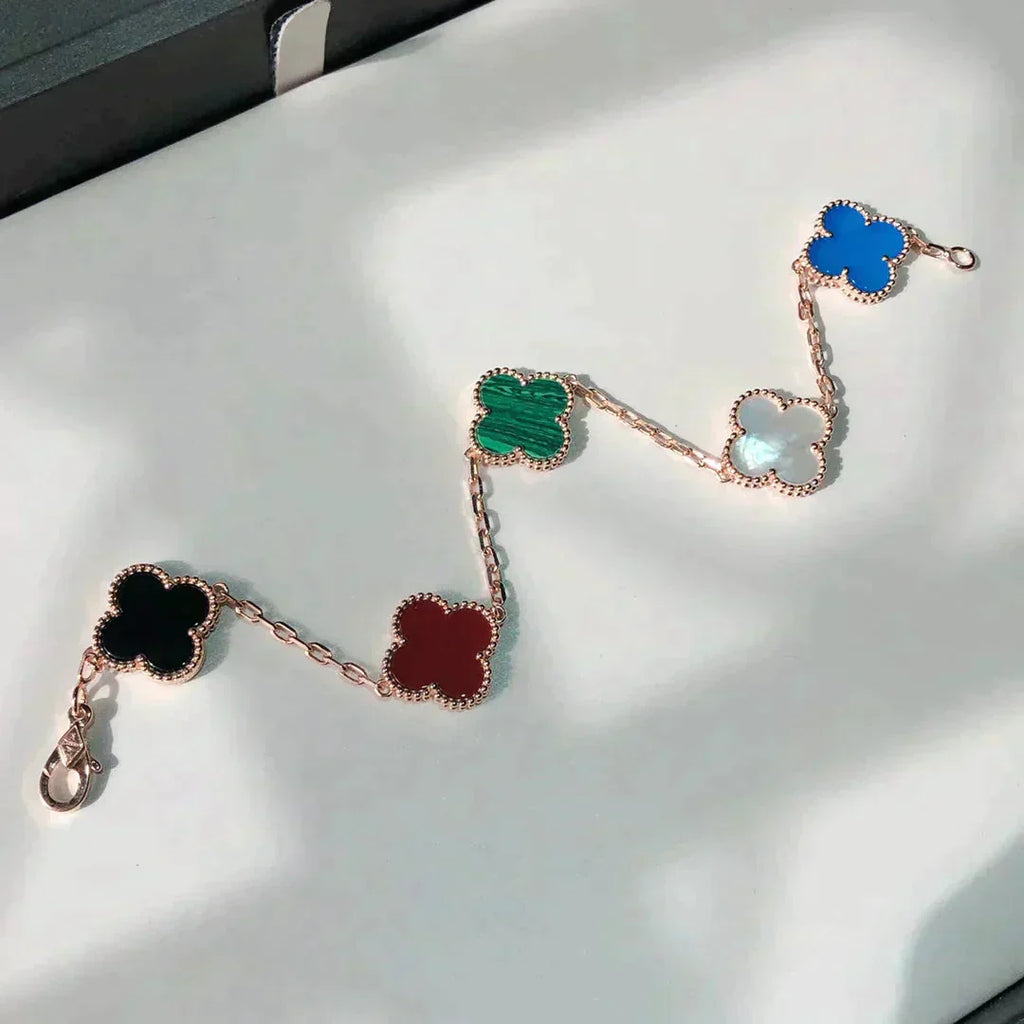 CLOVER 5 MOTIFS MULTICOLOR BRACELET