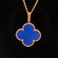 CLOVER 25MM NECKLACE TURQUOISE ROSE GOLD