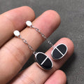 CHAINE VERSO BLACK CERAMIC SILVER EARRINGS