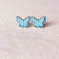 BUTTERFLY TURQUOISE EARRINGS SILVER