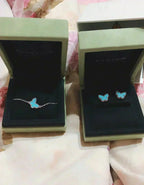 BUTTERFLY TURQUOISE EARRINGS SILVER