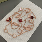 LUCKY SPRING 15 MOTIFS ROSE GOLD NECKLACE