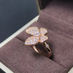 BUTTERFLY PINK GOLD DIAMOND RING