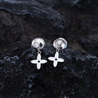 VIDYLLE SILVER DIAMOND MINI DROP EARRINGS